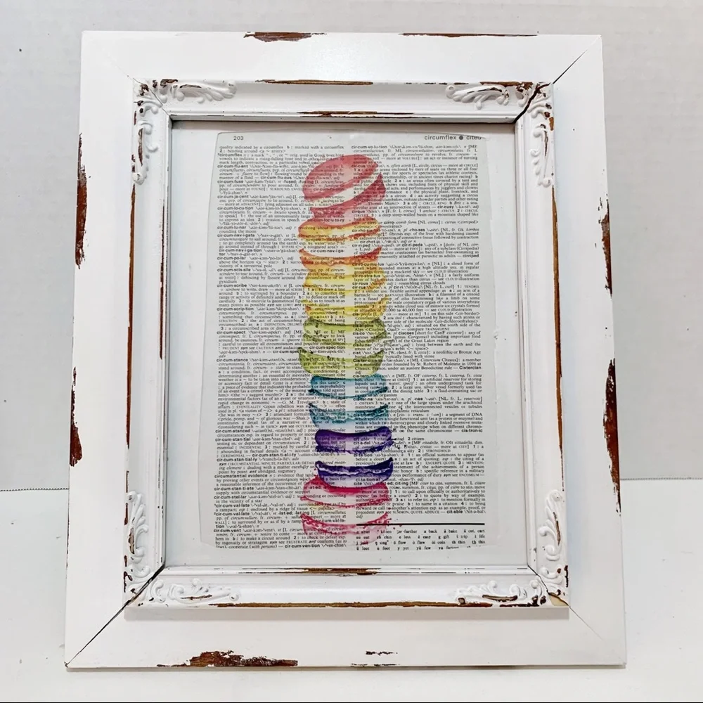 Dictionary Art Print, Macaron Macaroon Dessert, Vintage Art Print